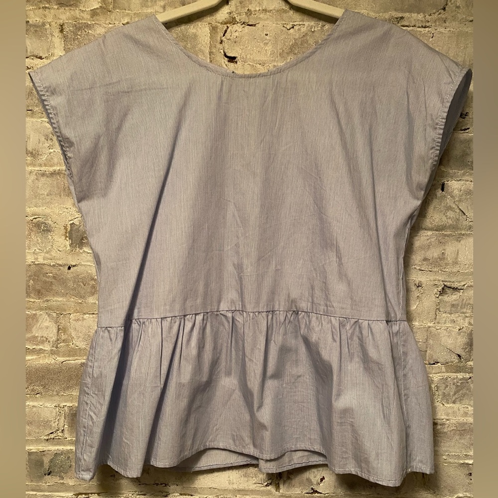 AQUA at Bloomingdale’s Pinstriped Bow Back Top